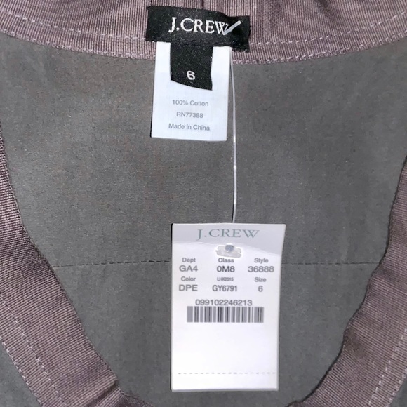 J Crew Dress Grey and Brown with Details Size 6 - Picture 3 of 7